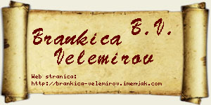 Brankica Velemirov vizit kartica